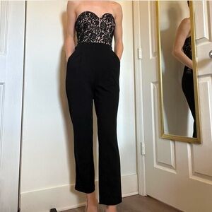 NWT Express black lace straight leg jumpsuit